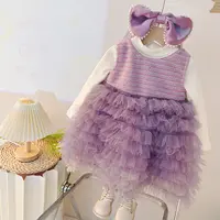 女童秋装连衣裙2025新款洋气儿童公主裙周岁宝宝礼服小童套装春季