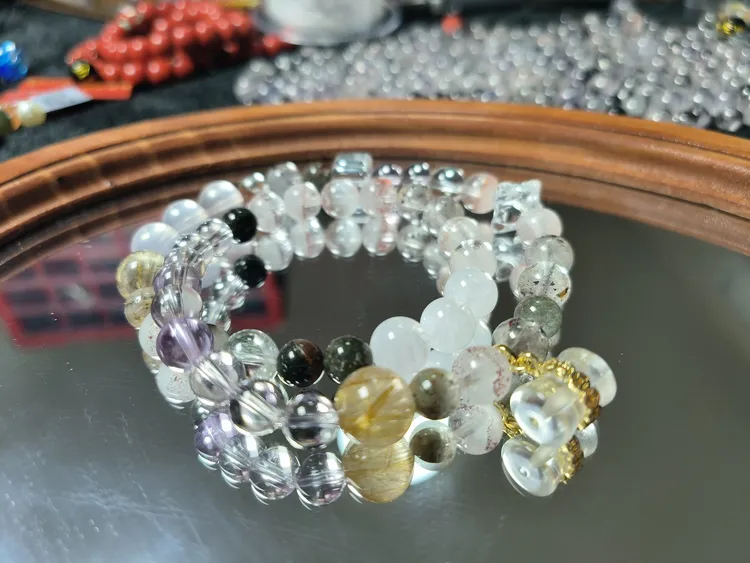 晶彩双圈（天然彩发晶多样性发设计款）