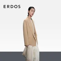 ERDOS 100%山羊绒外搭披肩25年早秋新品 单层轻水纹烫钻装饰围巾