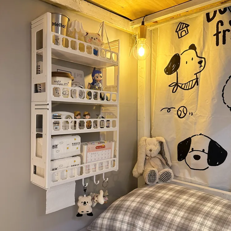 宿舍神器墙上置物架寝室挂墙壁收纳架好物大学生上铺下铺床头挂筐