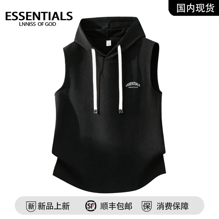 ESSENTIALS LNNISS 连帽衫运动背心男款夏季宽松休闲坎肩无袖T恤商品图