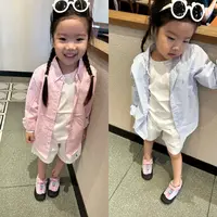 秋款男女儿童纯棉条纹长袖衬衫