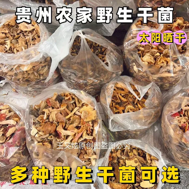 贵州奶浆菌杂菌牛肝菌大脚菇野生菌干菌子晒干杂菌炒肉炖汤干货