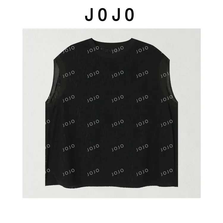 玖了个玖 2025夏新款韩版设计感蕾丝无袖T恤上衣 2507C3973