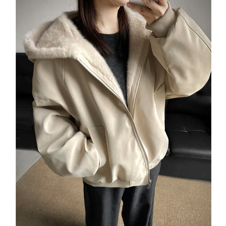 美式复古座山雕加绒夹棉连帽棉服男女冬季新款休闲保暖宽松外套潮