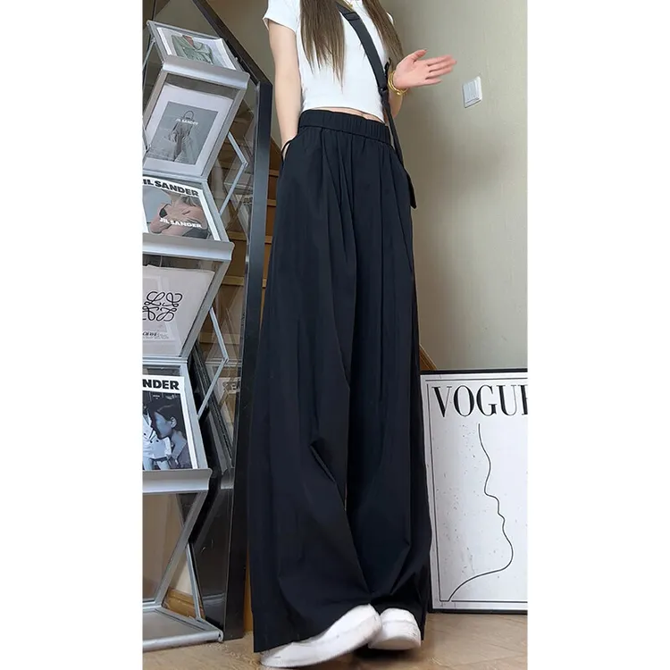 潮牌冰丝山本裤男女夏季薄款凉感透气阔腿长裤直筒宽松休闲裤子潮