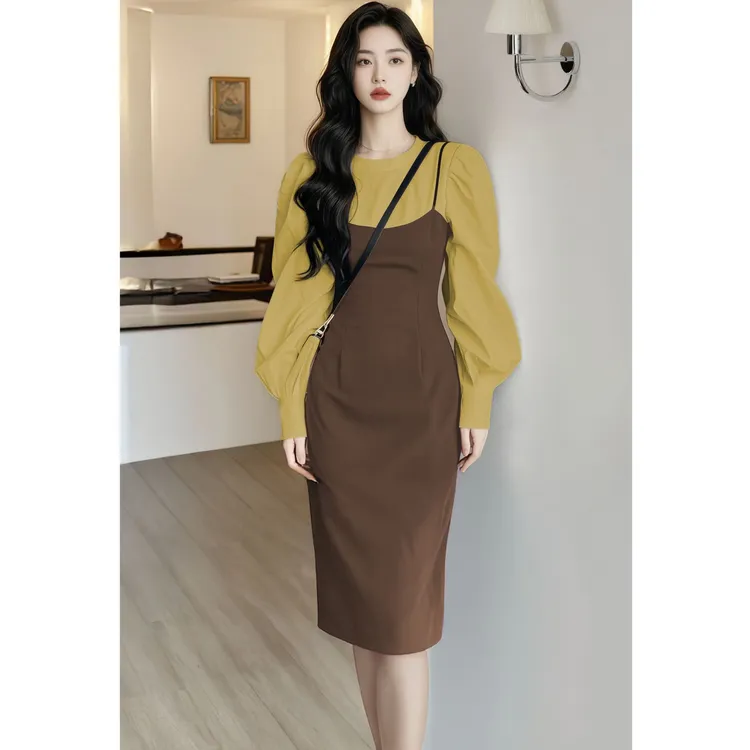 一整套春季穿搭富家千金感御姐别致绝美小香风气质衬衫背心裙套装