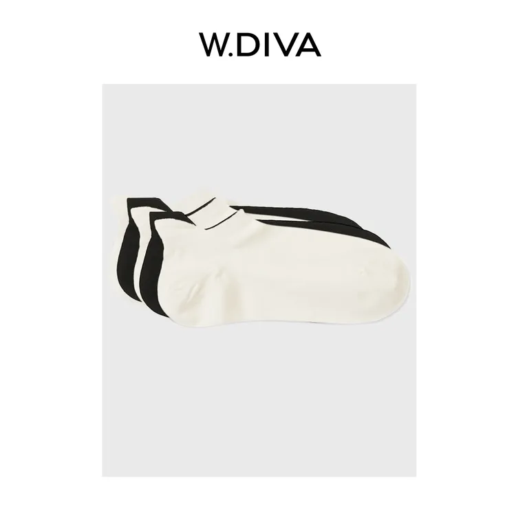 W.Diva【长安】纯色夏季出行极简风桑蚕丝品质短袜男款50J161790