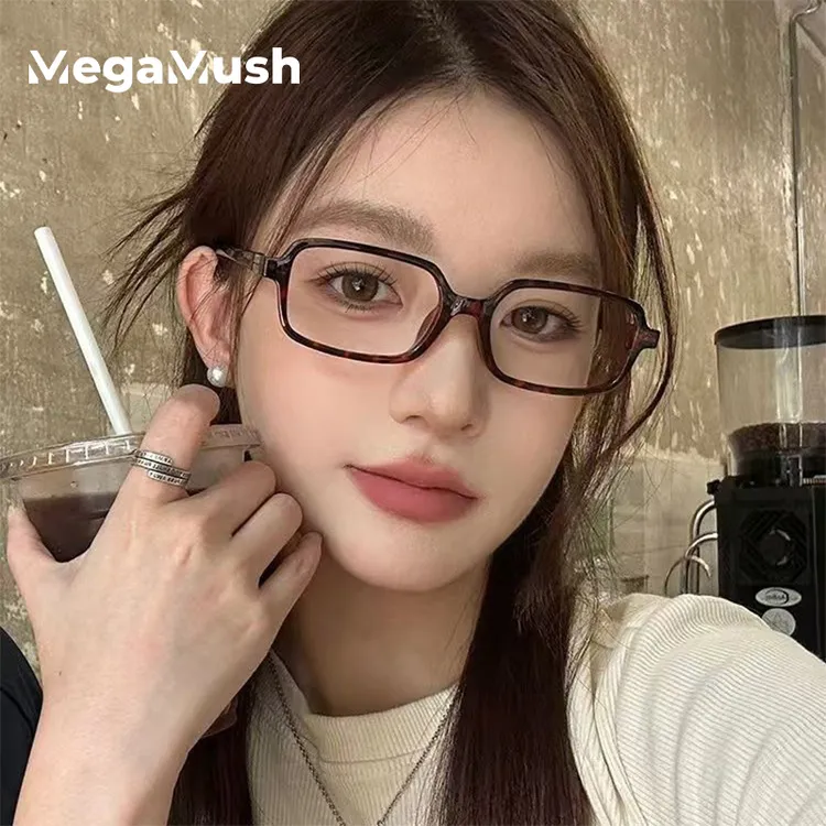 megamush小框眼镜黑框方圆感女近视可配度数防蓝光素颜007