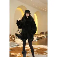 Leather Dyfs cc”丝滑黑巧“40907原单托斯卡纳皮毛一体外套