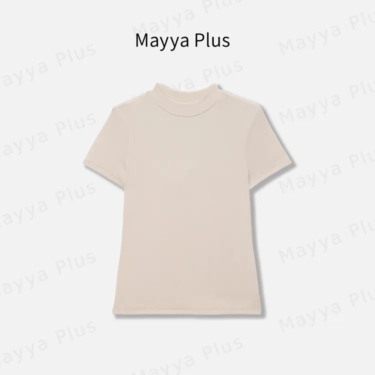 【秋T】Mayya Plus麦芽定制韩系半高领短袖T恤百搭修身上衣32536932