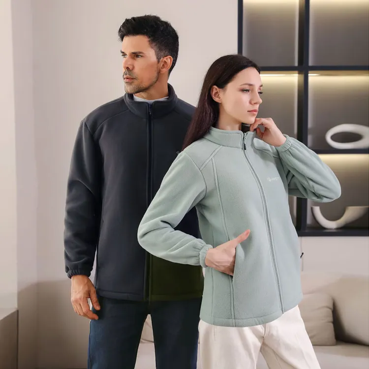 【工厂清仓】秋冬立领保暖外套男女加绒加绒加厚摇粒绒外套2416