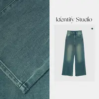 IDENTIFY冬季时尚高腰水洗显瘦直筒阔腿牛仔裤25AW