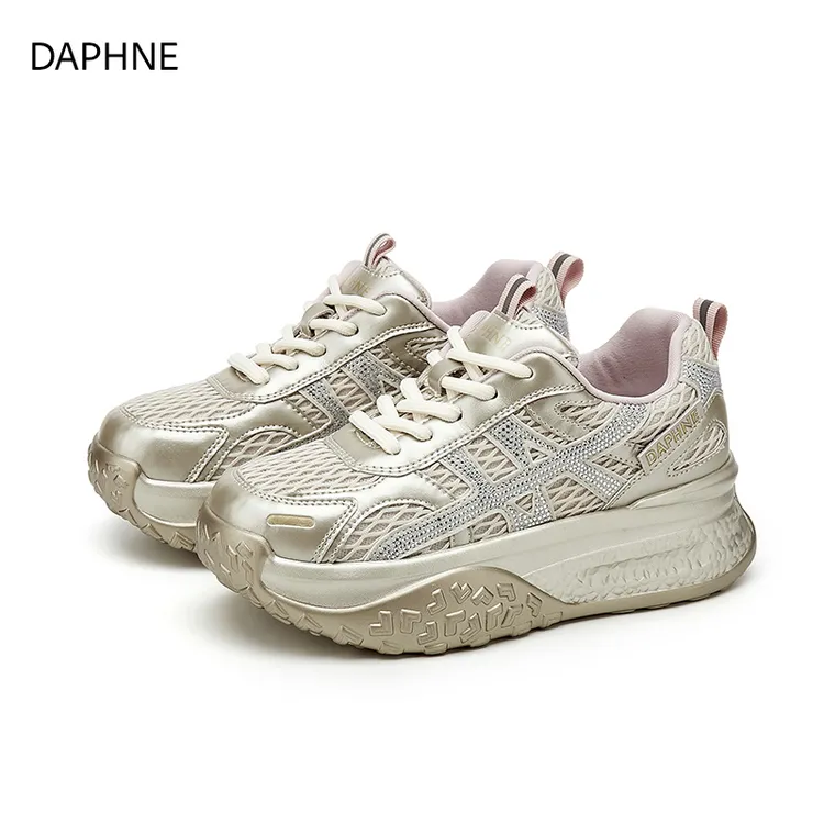 达芙妮2025秋季新款流光风潮流舒适时尚轻便厚底阿甘鞋BW-25618