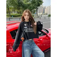 SG / 杨依姗 AW美式复古字母印花圆领长袖卫衣WY-20252049