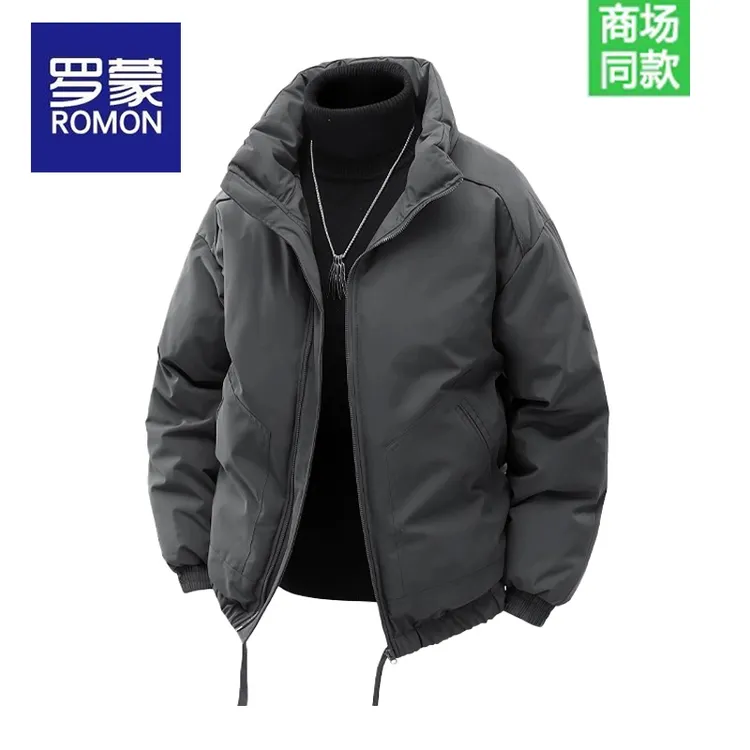 罗蒙立领棉衣男冬季2025新款弯刀袖加厚保暖棉服外套时尚户外棉袄