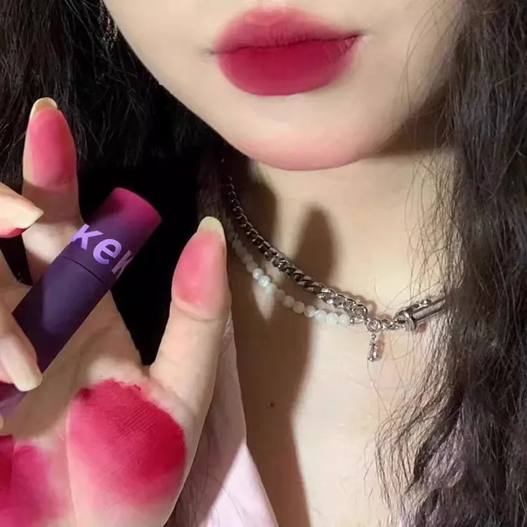唇粉霜哑光冷烟枪鸽血红唇泥女不沾杯小众口红唇釉显白高颜值唇彩
