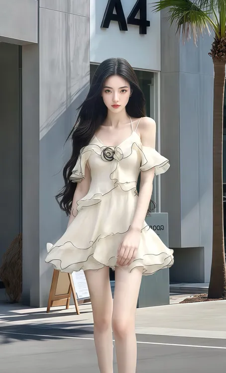 夏季新款氛围感日常穿搭V领吊带连衣裙女小众设计高级气质显瘦潮