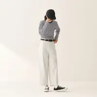 无印良品 MUJI  木棉混 牛仔桶形宽版裤秋季新品百搭宽松