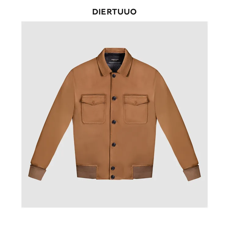 DIERTUUO迪途-6202男士秋季休闲翻领时尚立体剪裁常规款夹克外套
