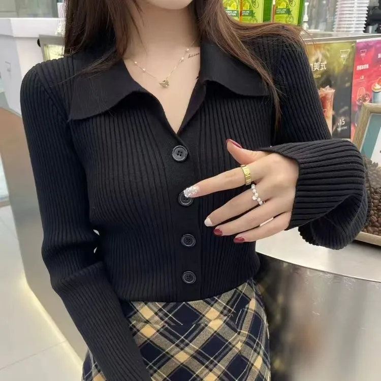 拉夏贝尔针织衫女款爆款2025新款春秋慵懒风上衣别致独特漂亮小衫