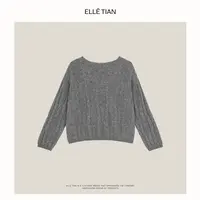 ELLETIAN "糯糯毛衣"绵羊毛+山羊绒+山羊毛慵懒圆领毛衣EADM040