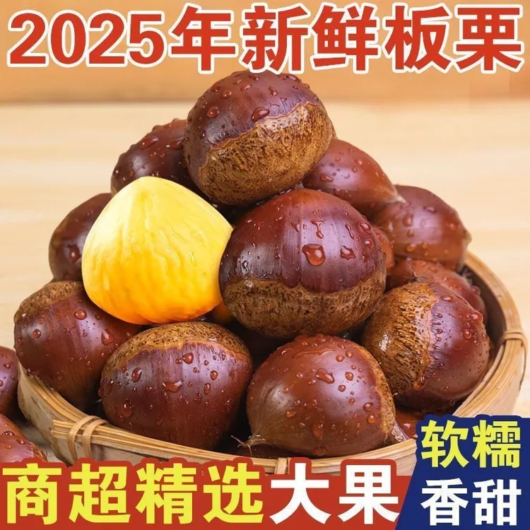 2025头茬板栗5斤现摘现发软糯香甜不难剥皮坏果包赔赠栗爪