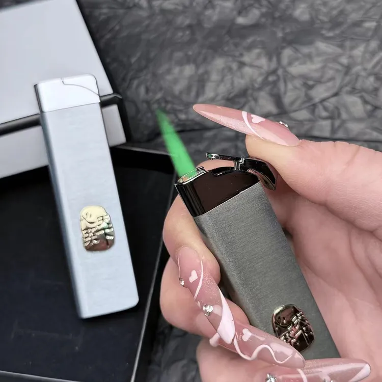 心系天下手工定制防风绿焰充气打火机高级轻奢个性耐用送男友礼物