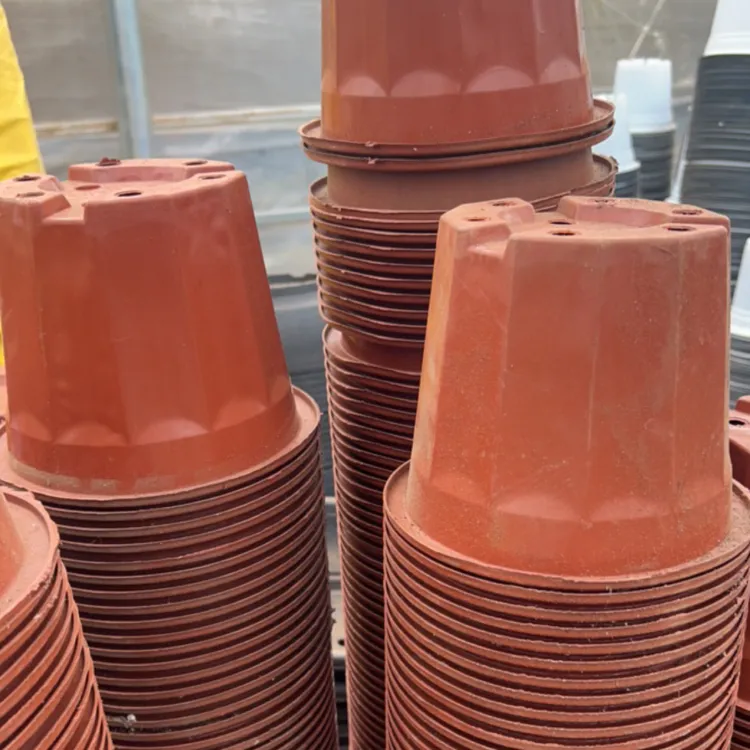 塑料旧花盆 22口径大红砖盆19高（10个）