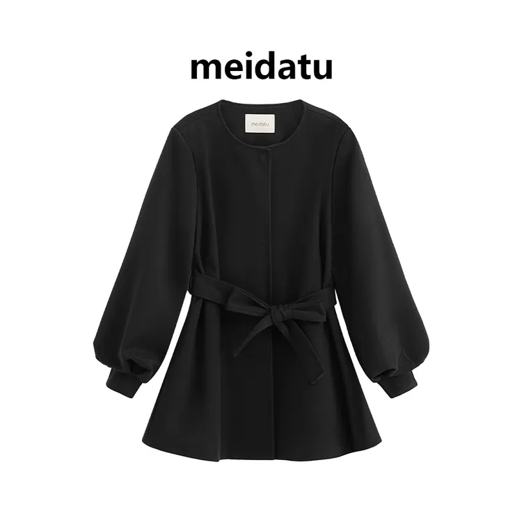 美哒兔（破价款）韩系时尚气质系带外套CK2894-27