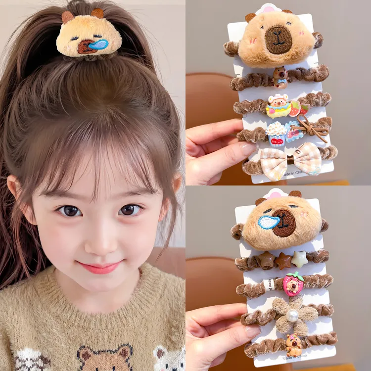 【卡皮巴拉】可爱卡皮巴拉发圈儿童皮筋头饰小肠发圈皮筋小女孩头饰