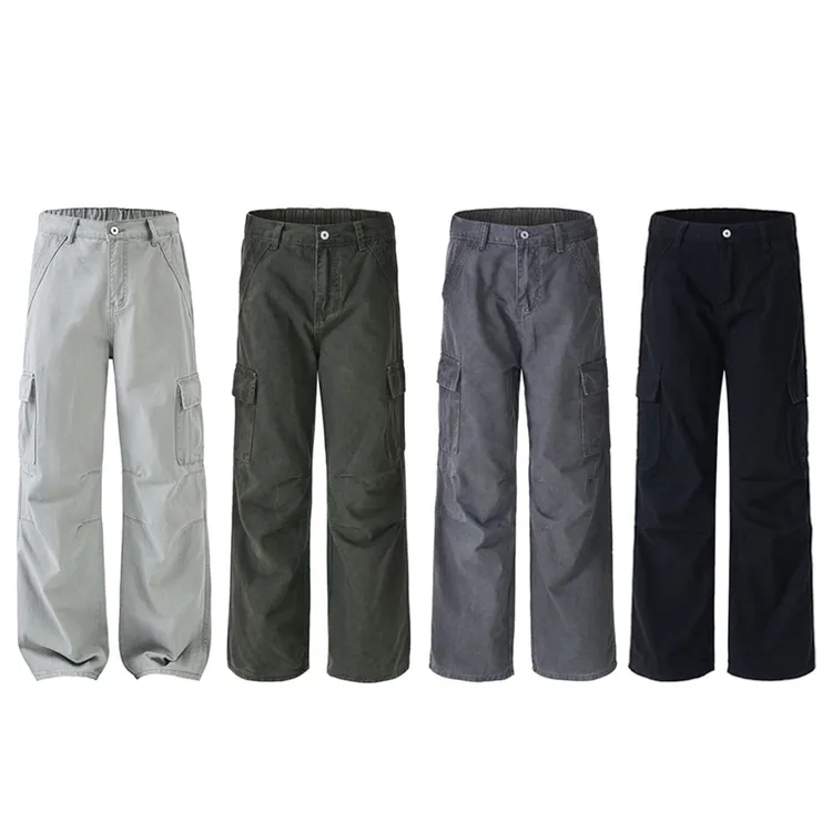 夏季新款美式复古工装休闲裤潮流高级感cleanfit高街宽松直筒裤子