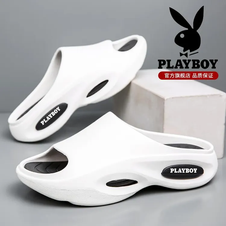 花花公子拖鞋男士夏季软底防滑休闲凉拖时尚双拼色沙滩运动一字拖