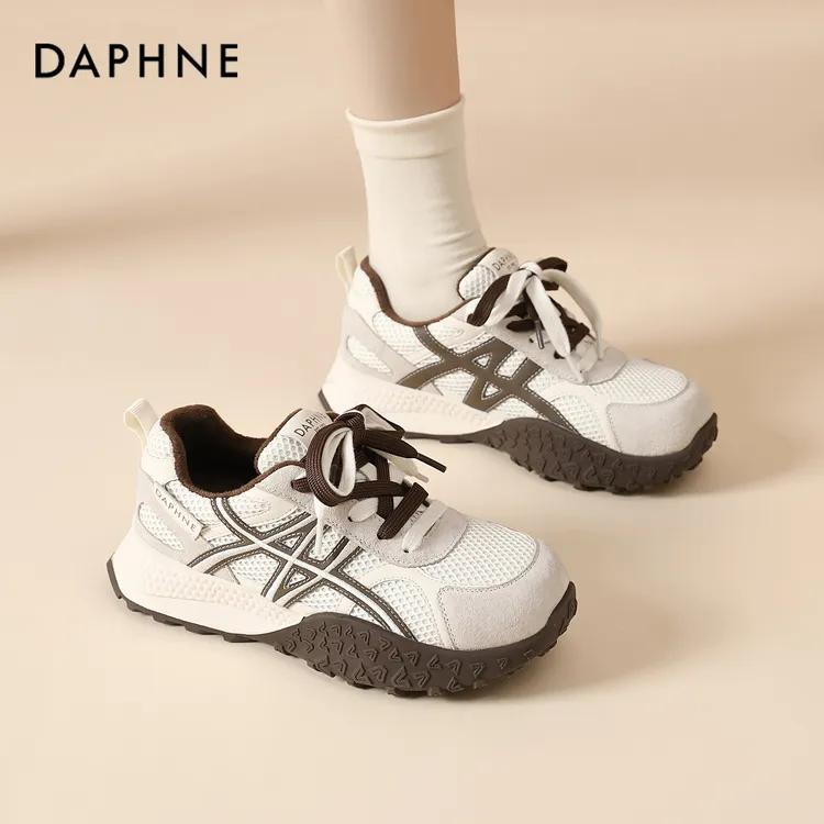 达芙妮加绒德训鞋女款2025新款冬季厚底休闲运动棉鞋保暖百搭学生