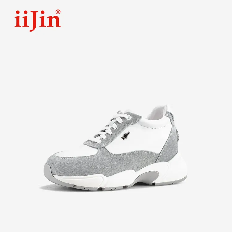 iiJin艾今25秋季新品8.5cm厚底内增高拼色简约休闲老爹鞋女937INA