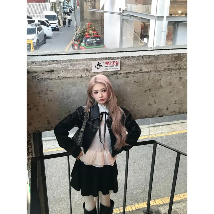 高级感气质休闲短款外套秋季名媛时髦显瘦上衣高腰百搭半身短裙子