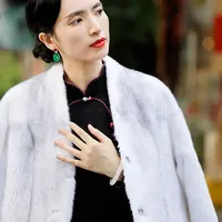 复古日记“紫色八达晕”双面穿无染银十字进口貂大衣外套24HW540