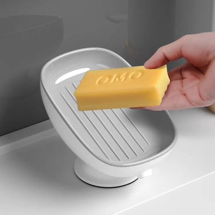 肥皂盒沥水免打孔家用轻奢香皂盒卫生间收纳壁挂式浴室置物架吸盘