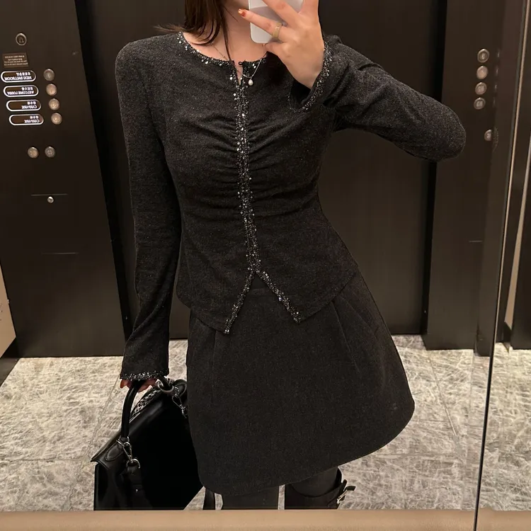 LUOZHIYIN/罗知音【棉】秋冬季新款气质显瘦针织衫T113635M