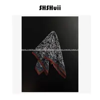 SSHuii【画报夫人】复古腰果花棉麻丝巾章若楠同款