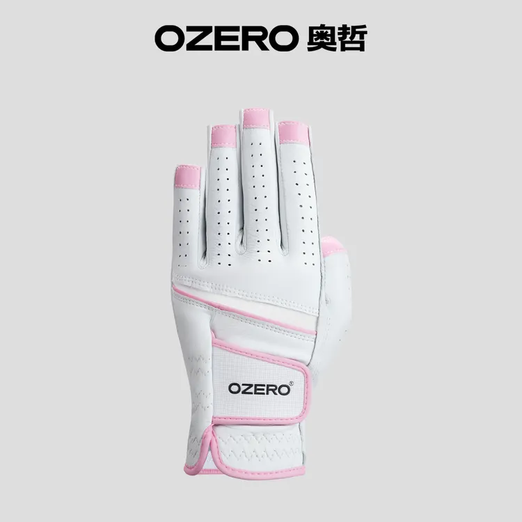 OZERO/奥哲高尔夫手套小绵羊皮女士款golf左手露指尖女式专用手套