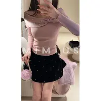 【mimius】七七 26早春精致重工钉珠蝴蝶结领针织衫 WG11098