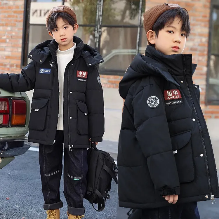 哈尔滨必备男童羽绒服冬季加厚中长款2025新款洋气男大童青少年保暖儿童外套