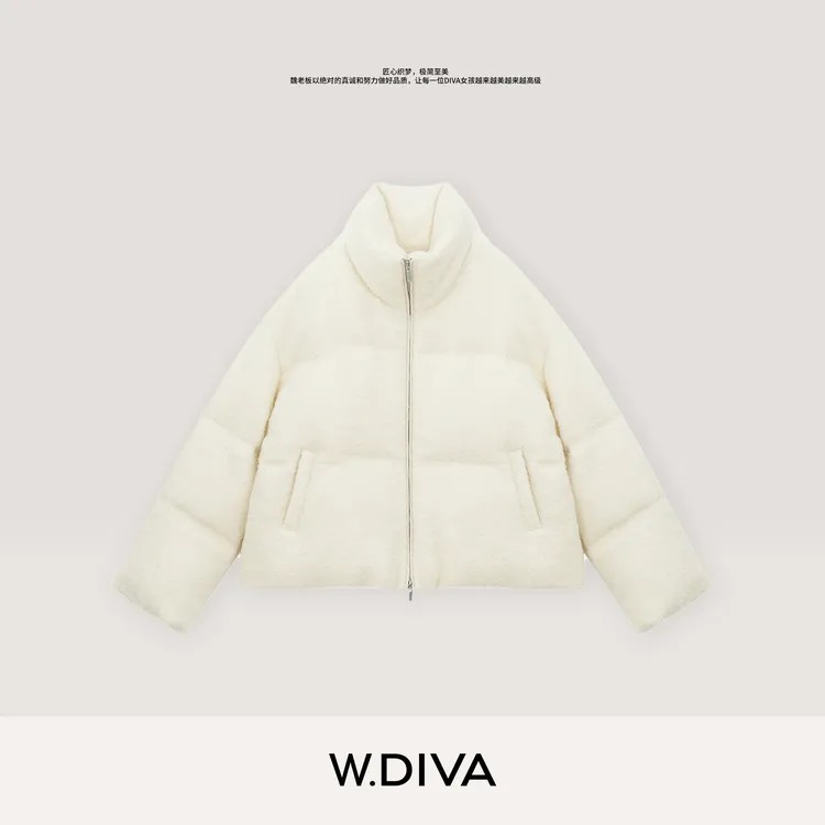 W.Diva【映雪】95白鹅绒+绵羊毛保暖柔软舒适鹅绒服4C1799027