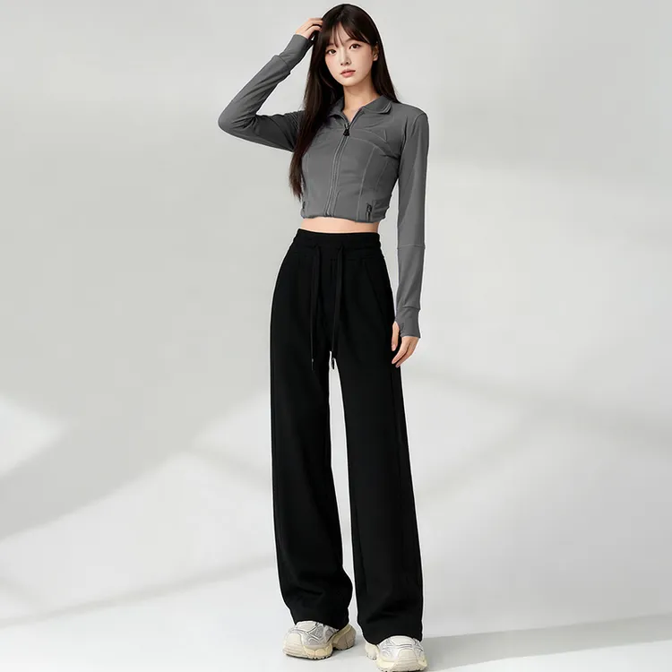 【修饰腿型提臀收胯】2025高腰裤女卫裤直筒显瘦高个垂感阔腿裤春秋