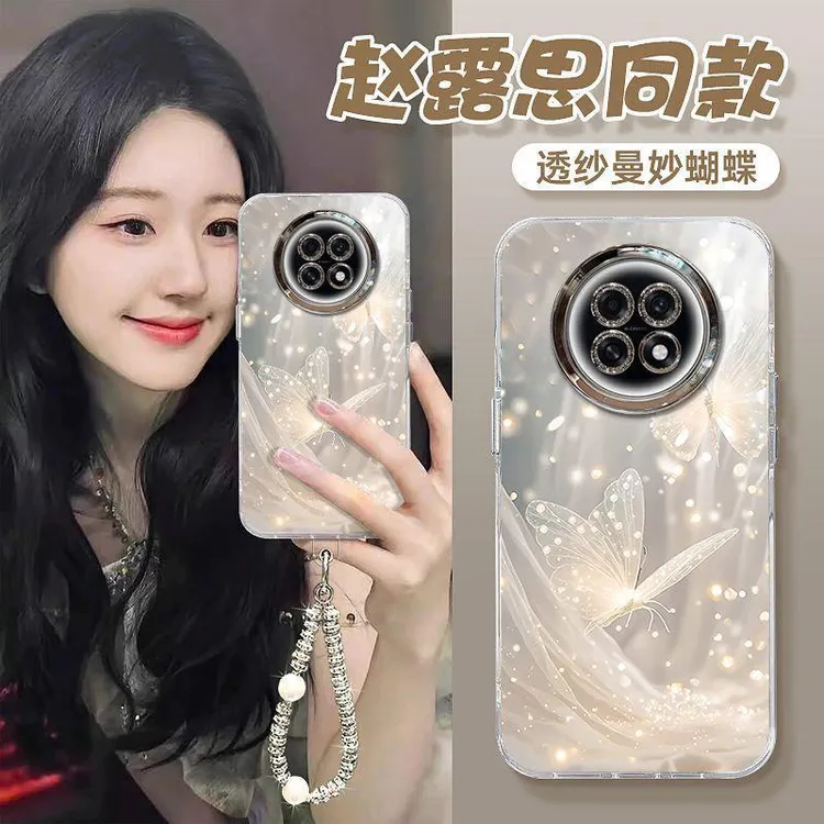 适用OPPOA6GT手机壳轻奢爆款羽纱梦幻蝴蝶PLL110镜头膜保护套全包