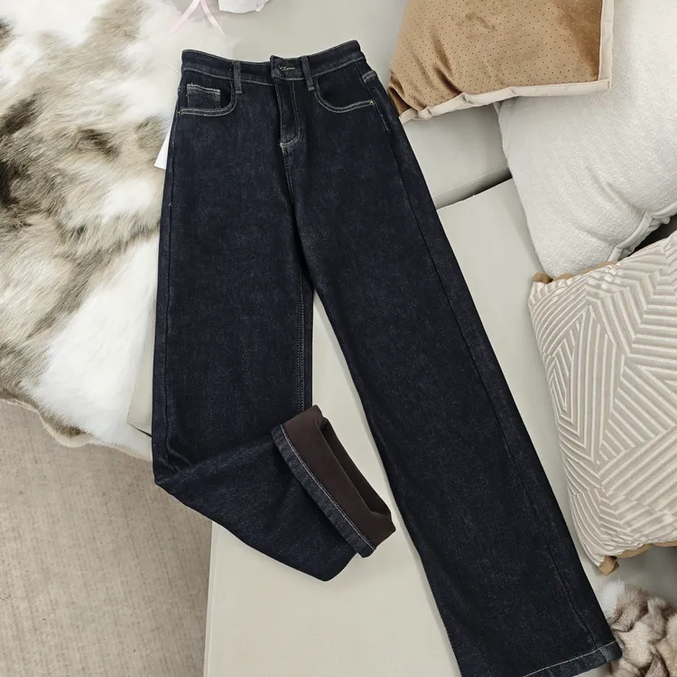 （96065）七宝推荐秋冬加绒加厚女士牛仔裤牛仔风弹力百搭新款显瘦