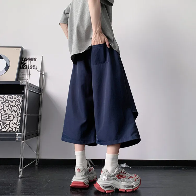 冰丝空调速干七分裤男夏季潮牌美式设计感空调裤休闲百搭痞帅裤子