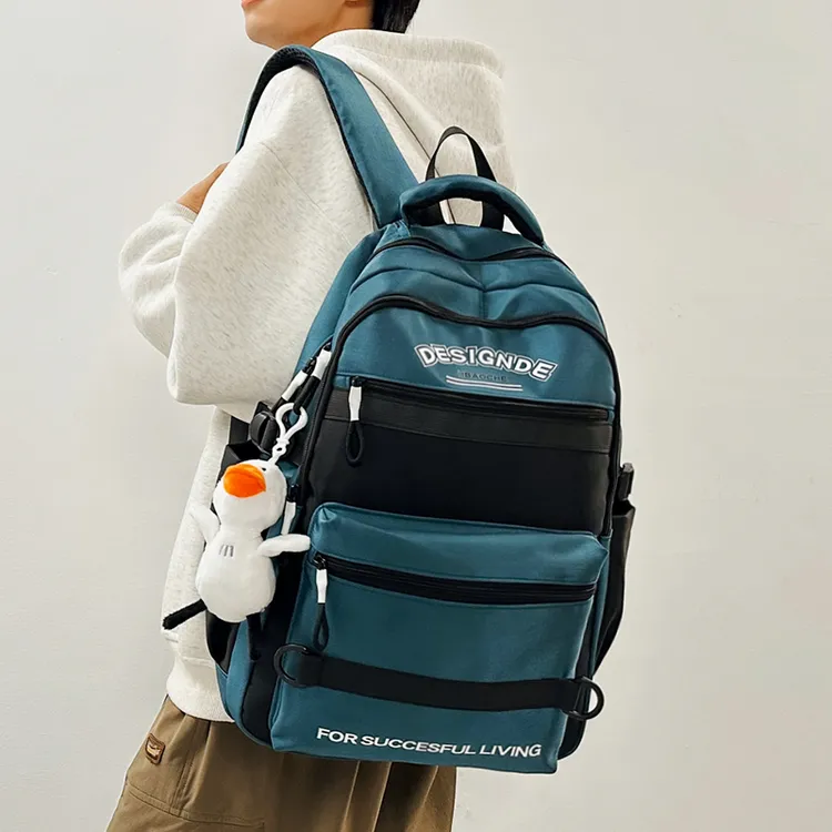 韩系双肩包男初中高中生潮流大容量书包女大学生轻便电脑背包