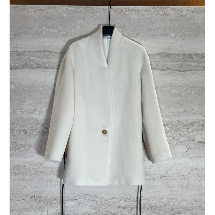 TANTAN 气质宽松V领秋冬韩版毛呢外套3545